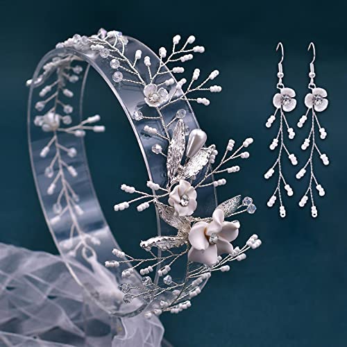 Vjenčane trake za glavu vjenčane frizure Cvijeće vinove loze pokrivala za glavu biser srebro kristal Pribor za kosu djevojke žene