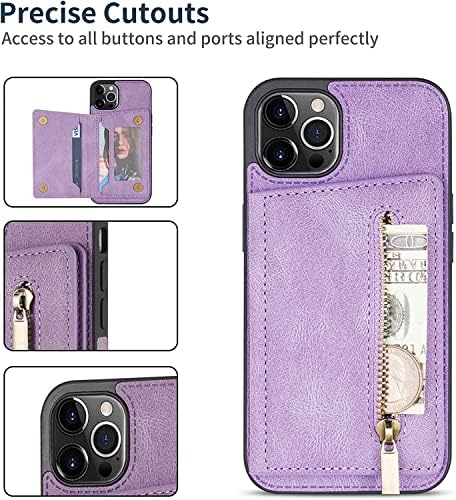 Torbica DAIKMZ za iPhone 14/14 Plus /14 Pro /14 Pro Max, torbica od umjetne kože s džep na zip, torbica-novčanik, s pretincima za kartice,