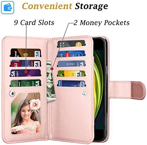 Torbica-novčanik Takfox za iPhone SE 2020 / SE2, torbica za iPhone 8 / iPhone 7, držač za osobne iskaznice od umjetne kože s uredima