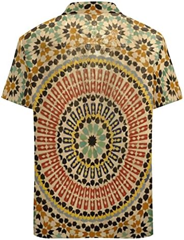 Orijentalni mozaički ukras u margama marokaca majice kratki rukavi v vrat grafički majice- dolje na plaži majice