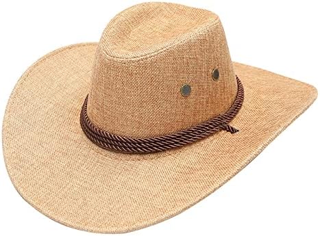 Odrasla solidna ležerna ljetna zapadnjačka modna kauboja sunčana šešir Široka vrha putovanja moda sunce kapica zauvijek čistanje kostime
