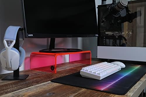 Akrilno računalo za igranje kućnog ureda i poslovanja, širokog i velikog stola akrilnog monitora, bistri neon ružičasti akrilni PC