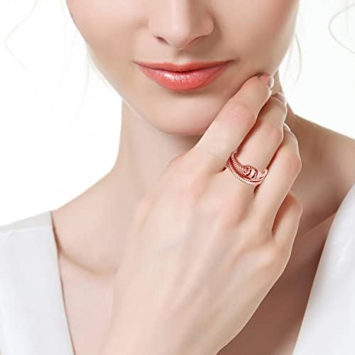Stenna anksiozni prsten za žene otvoreni podesivi fidget spinner prsten kubični cirkonia tratinčica ublažavanje stresa koji rotiraju