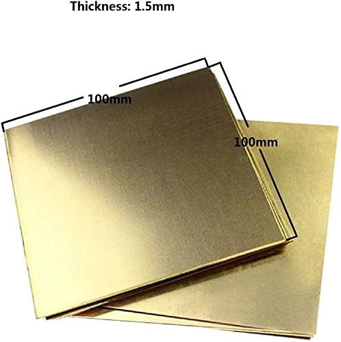 Xunkuaenxuan Metalna bakrena folija bakrena metalna ploča mesinga 1,5 mm* 100 mm* 100 mm za metalne zanate mesingane ploče