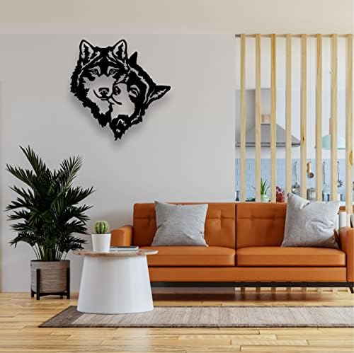 Metalna zidna umjetnost - vukovi - zidna silueta metalni zidni dekor kućni ured ukras za spavaće sobe dnevni boravak