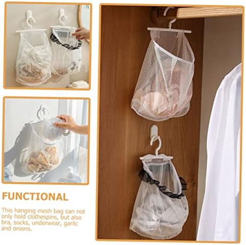 Zerodeko mrežica za viseće vrećice kućanstva poliesterske torbe za odlaganje bijele boje