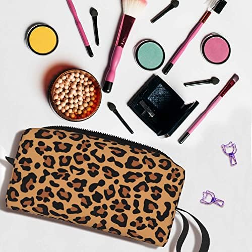 Kozmetička torba za putne kozmetičke torbe mala kozmetička torbica za torbicu vodootporna torba s patentnim zatvaračem za žene i djevojke-leopard