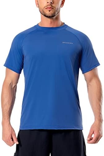 Muške plivačke košulje UPF 50+ osip garj kratke rukave Zaštita od sunca Brza suha vodi košulja Atletska vježba trčanje kupaćih kostima