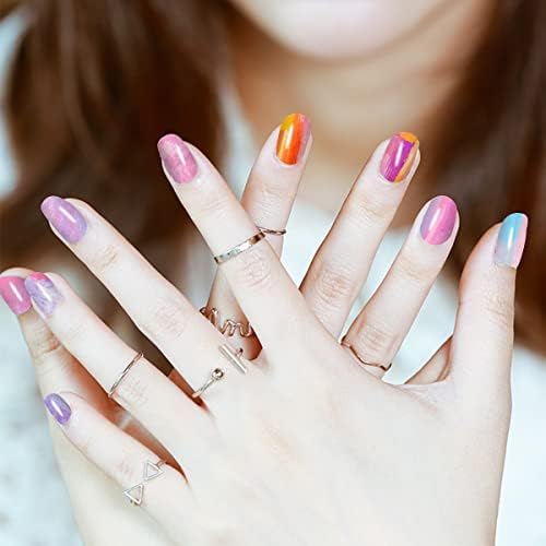 JerClity 20 listova ženski omoti noktiju omota za nokte Aurora gradijentni trake za nokte s dosjeima samoljepljivih grafita oblaka