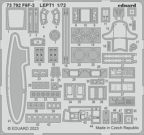 Eduard EDU73792 1/72 Grumman F6F-3 Hellcat urezani dijelovi plastičnih dijelova modela