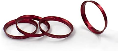Pribor za kotače Set dijelova od 4 glavnog središnjeg prstena 72,56 mm OD na 58,50 mm ID Hub, crveni metal