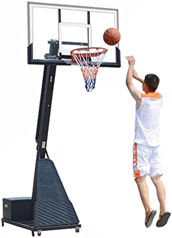 Vanjski košarkaški stalak s kotačima, podesivi standardni košarkaški sustav od 8-10 stopa i gol, stražnja ploča od 53 inča