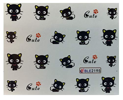 Closeout Special Halloween Slatka crna mačka mačića Umjetnost noktiju 3D naljepnice - 2 PCS