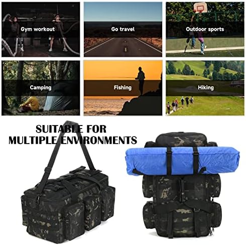 Sparklekleova vojna vreća s duffel vrećicom 50L teretana za muškarce kabriolet za vikend ruksak za sportski kampiranje