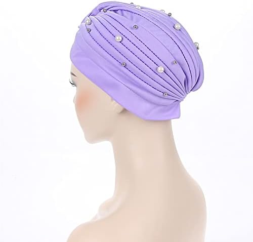 FXHixiy turban šeširi za žene perle unaprijed vezani čvor šeširi kemoterarijske kape za glavu za glava za pokrov kose raka