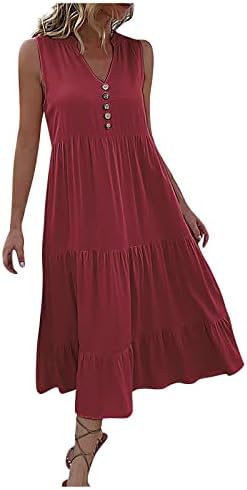 Frakarn plus haljina veličine, ženska ljetna ležerna čvrsta boja bez rukava bez rukava bez rukava