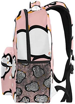 Slatki ruksak s pingvinom za dječake i djevojčice dječje crtane ružičaste morske životinje u točkicama studentska torba za knjige školska