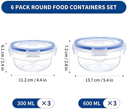 Set plastičnih zdjela za miješanje od 20,3 oz/10,1 oz s poklopcem, hermetički zatvoreni spremnik za hranu, spremnici za kontrolu porcija