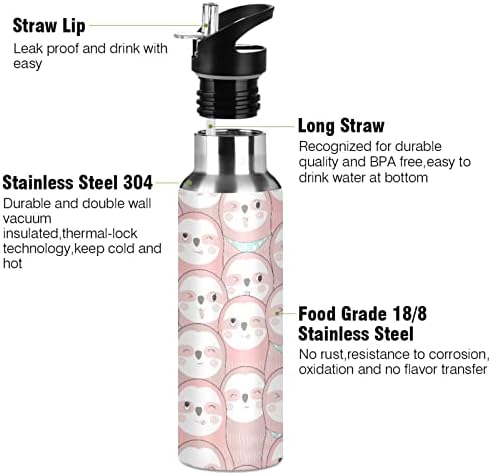 Cataku ružičasta simpatična slana sportska boca vode 32oz s kapkom od slame i ručka od nehrđajućeg čelika dvostruki vakuum izolirana
