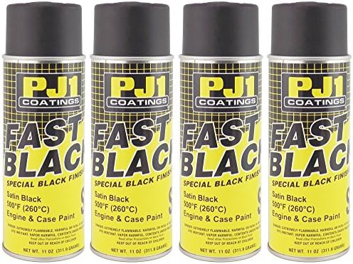 PJ1 16-SAT-4PK Saten Crna boja motora Spray, 44 oz, 4 pakiranja
