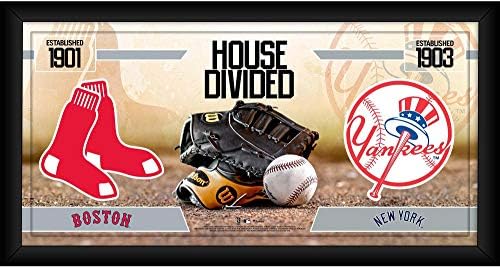 Boston Red Sox vs. New York Yankees uokviren 10 x 20 podijeljeni kolaž za bejzbol - MLB timski plakovi i kolaži