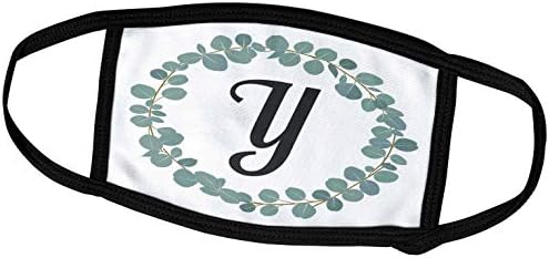 3Drose Janna Salak dizajnira Monogram Zbirka - slovo y monogram eukaliptus ostavlja vijenac elegantno zelenilo - maske za lice