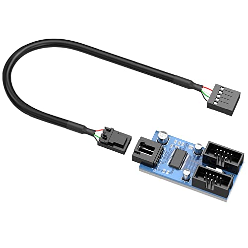Matična ploča 9 pin USB zaglavlje, razdjelnik zaglavlja, USB 2.0 mužjak od 1 do 2 ženskog ekstenzija razdjelnik kabela radna računala