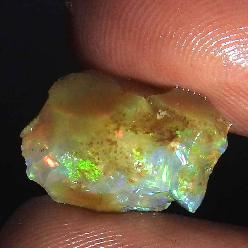 Jewelgemscraft ™ 06.50cts. Ultra vatreni sirovi opalni kamen, prirodni grubi, kristali s draguljima, etiopska opalna stijena, zalihe