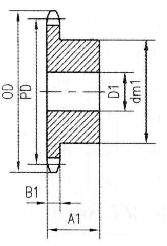 Ametric 41b10 inčni čelični otvor ANSI 41-1 Hub, za 41 lanac s jednim niti s, 1/2 nagib, 1/4 širina valjka, 0,504 promjer valjka,