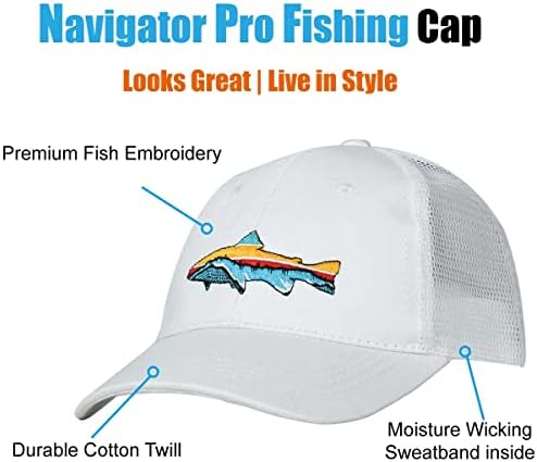 Edtrek Navigator Pro Fishing Trucker Hats za muškarce i ženske bejzbol kapice - Premium riblji vez s retro zalaskom sunca i vala