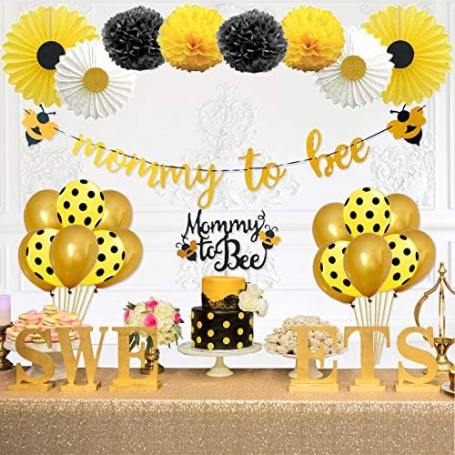 + Set za ukrašavanje dječjeg tuša, Ukrasi od bumbara, natpis, preljev za tortu od pčela, baloni za pčele za zabavu s temom bumbara