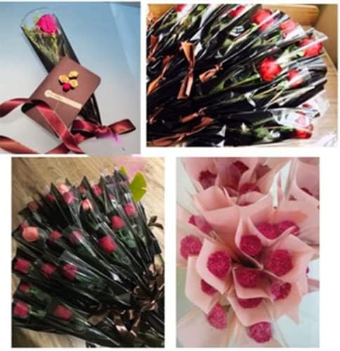 Natureman 150 grofova/6Colors Torba za pakiranje s jednim ružama, zalihe cvjećara, vodootporni cvjetni buket rukava za rukav, za vjenčanje