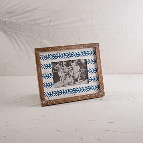 Na Foreside Home & Garden Blue Print 5x7 Frame Wood Photo Frame