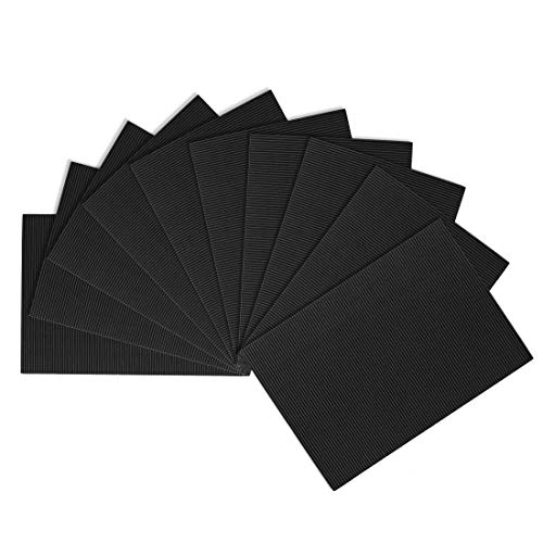 UXCell 10pcs valoviti kartonski papirni listovi, crni, 7,87-inčni x 11,84-inčni, za zanatske i diyjeve projekte