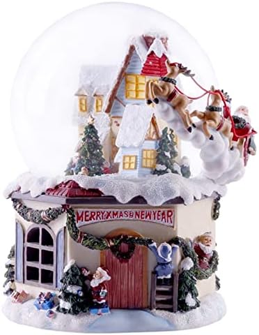 BZGKNUL Božićna snježna kuća Crystal Ball Music Box Slus Svjetlosni rođendanski pokloni 4-u-1 Multifunkcionalni snježni globus