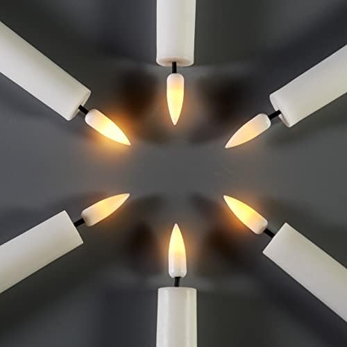 Girimax kratka bijela plamena svijeća s daljinskim upravljačem, treperenje pravog voska LED baterija svijećnjaka od 7 inča od 6