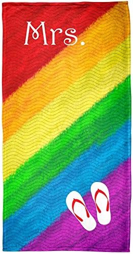 Stara slava gospođa i gospođa Lezbian Pride LGBT medeni mjesec Rainbow Beach ručnik Set od 2 više standardna jedna veličina