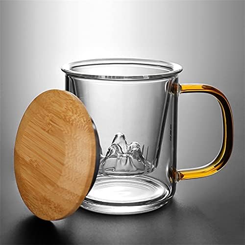 Dodouna kreativna čaša za čaj od čaša s ručicom i poklopcem Jednostavno razdvajanje vode šalica toplina otporna filter Filter čaj čajnica