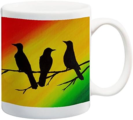 Tri male ptice nadahnjujuća šalica za kavu od 11 unci keramička šalica