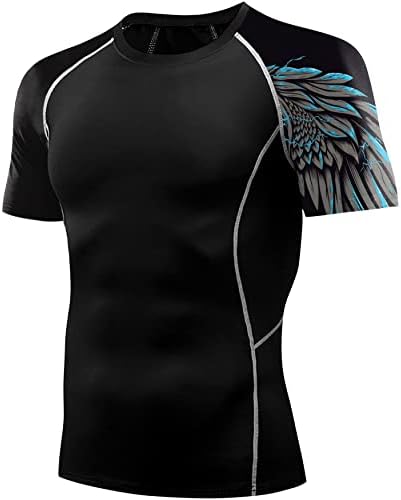 Muški UPF 50+ Kompresija zaštite od sunca Kompresije kratkih rukava Spremnik za muškarce za plivanje košulje odjeće za vježbanje