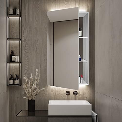 Zrcalni ormarić za lijekove BBC zrcalni ormar za kupaonicu s LED svjetlom protiv magle zrcalni ormar s dvostrukim vratima zidno ogledalo