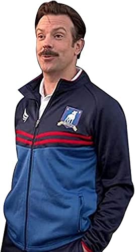 Ted Lasso Jason Sudeikis jakna | Ted Lasso Football Track jakna | Nogometna jakna s plavom vunom | Lagana jakna