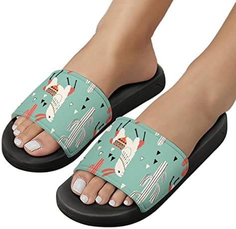 Lijepe lame na sandalama sa zelene kuće koje ne kliziju otvorene papuče nožnih prstiju za masažu za tuširanje kupelj