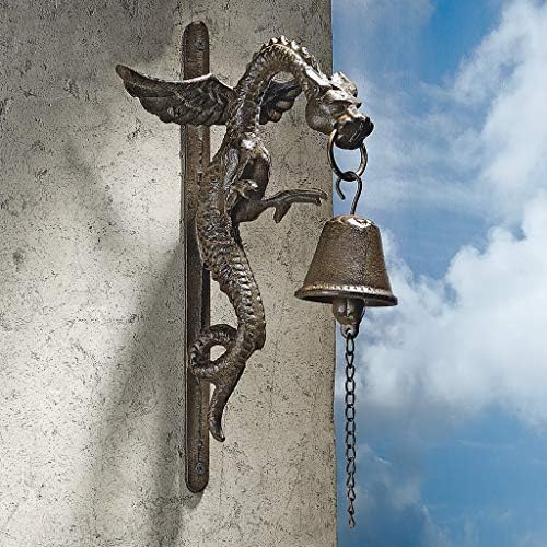 Dizajn Toscano QH8206 Florentinski zmaj gotički dekor Viseće skulpture zvona, 12 inča, singl