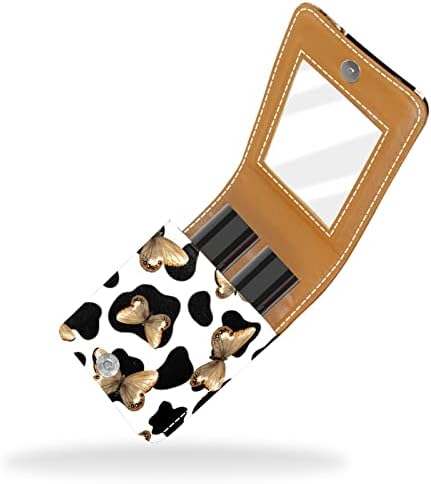 Mini torbica za ruž za usne s ogledalom za novčanik, prijenosna torbica s printom krave leptira.