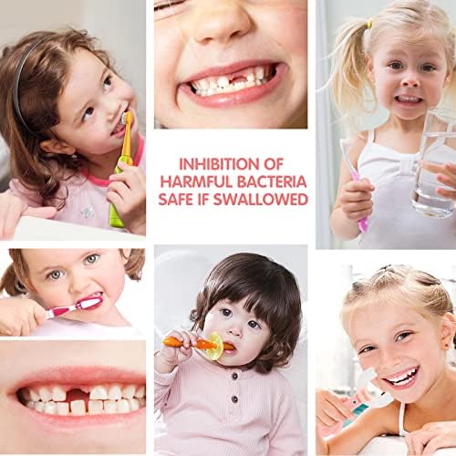 Pjenačka pasta za zube Djeca 2 pcs, antikavitacija nisko fluoridna pjenama pasta za zube i ispiranje usta za djecu zubna njegu, izbjeljivačka