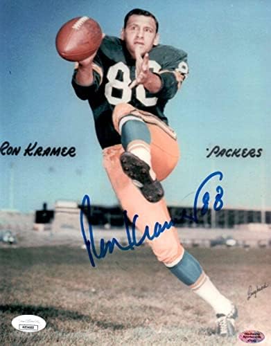 Ron Kramer potpisao Autografirani 8x10 Photo Packers Vintage Catch JSA CoA - Autographed NFL fotografije