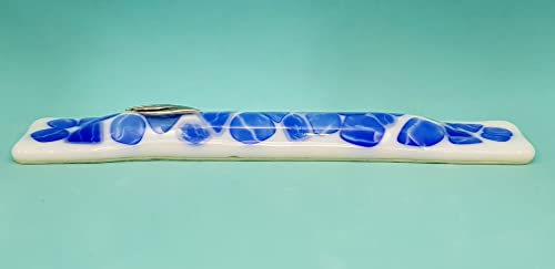 Prekrasna futrola Mezuzah s plavom staklom, bijelim staklom, židovski poklon domaćin