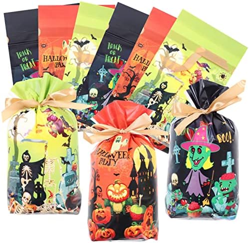 Toyandona 50 PCS Halloween Torps String Torg, dječji trik ili obrada torbe za zečje uho Poklon favorizira torbe za užinu u vrećama