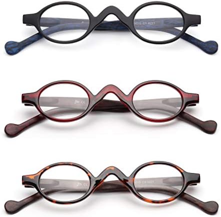 Jm 3 pakiranje malih ovalnih naočala za čitanje vintage naočale za opruge za čitatelje